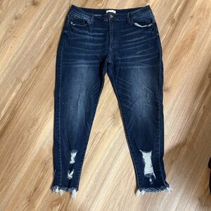 KanCan Blue Ankle Cropped Jeans